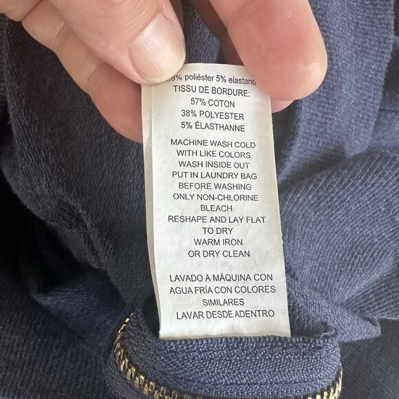 MICHAEL Michael Kors Crew Neck Pullover Sweatshirt Women's L Blue Gold Zip Soft - Picture 5 of 9